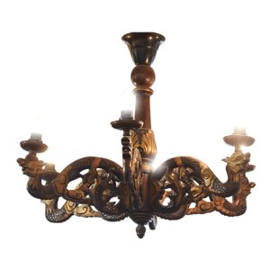 Wood Lamp With 6 Light