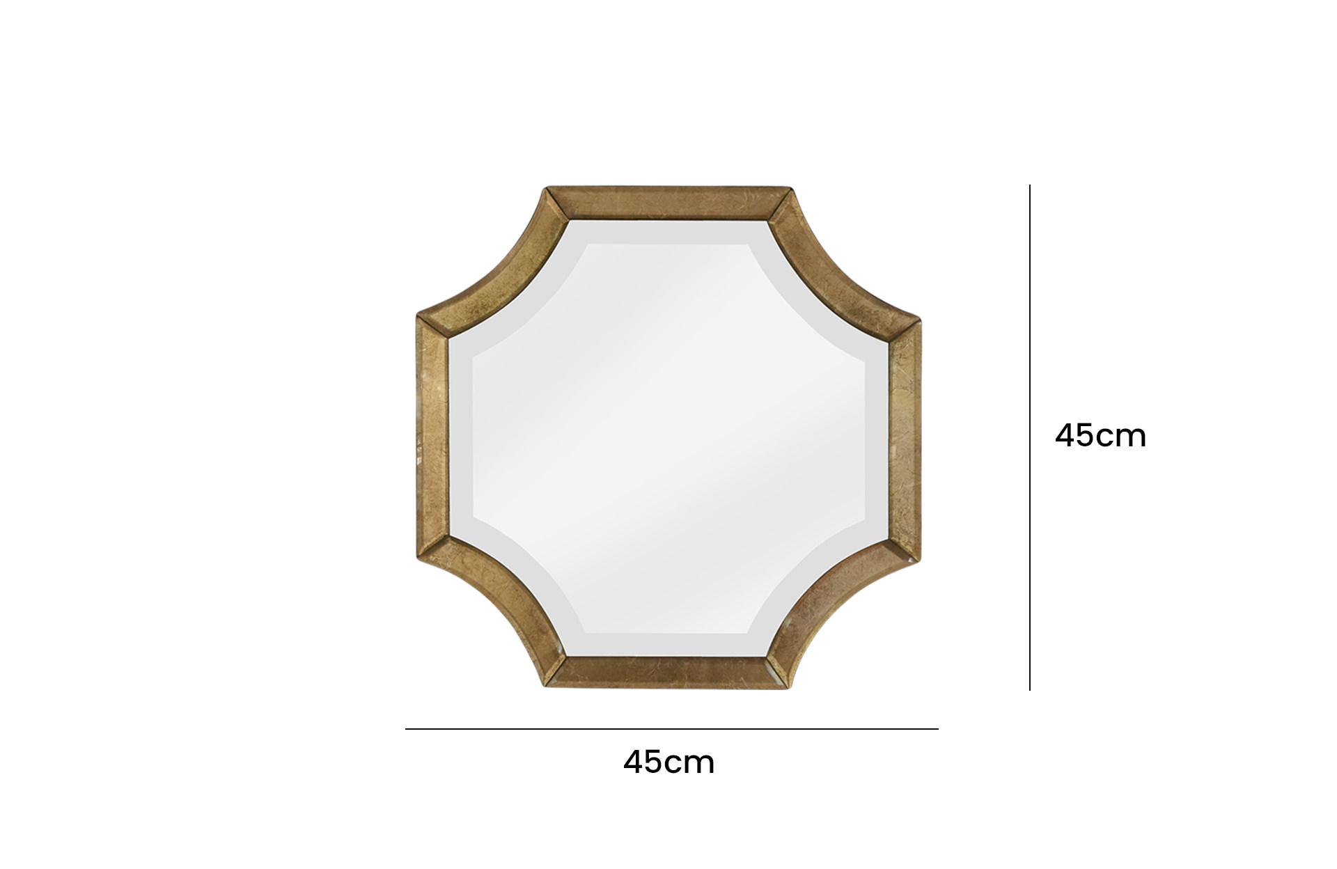 Home Decor 3107202115 Mirror Gold Front View SIze