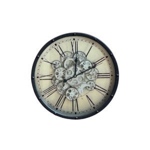 Home Decor 40053 Roman Numeral Gear Wall Clock Front View