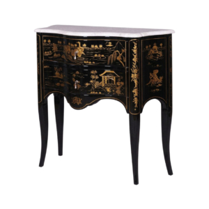 Home Decor Commode Chinoiserie Italian, Marble Top Black Side View