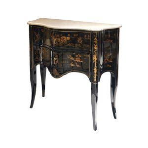 Home Decor Commode Chinoiserie Italian, Marble Top Black Side View