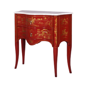 Home Decor Commode Chinoiserie Italian, Marble Top Red Side View