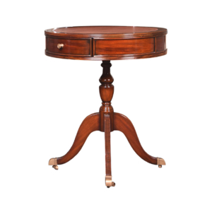 Home Decor Drum Table Ron, Leather Top 34870L Side View
