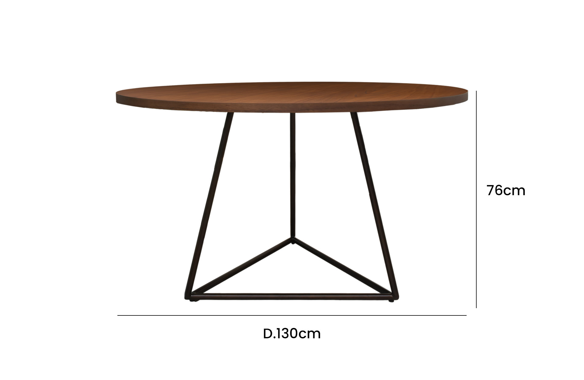 Home Decor Prisme Round Dinning Table (EK) Front View Size