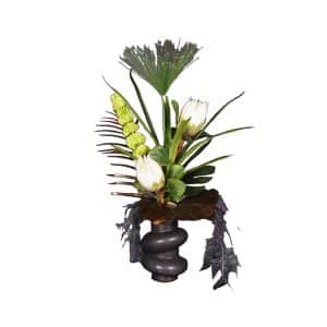 Nr.32 Black Modern Vase, Brons Minimalistic, Lotus and Protea