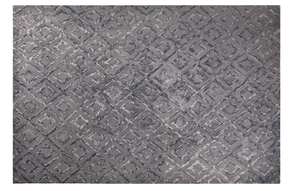 Home Decor Rectangle Carpet Wool & Viscose Carpet Handmade (220X150) Front View