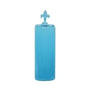 Cora Tall Oval Jar With Fleur-De-Lis Finial Turquoise 66639