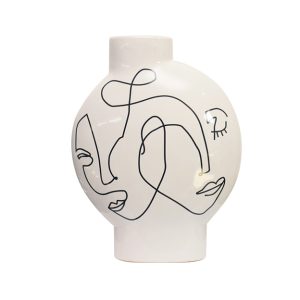 FA-D21102A White Hand Painted Vase A