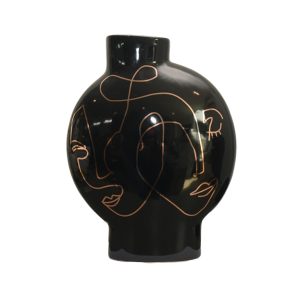 FA-D21103A Black Hand Painted Vase A