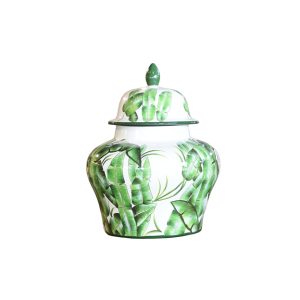 Lovise Palm Lidded Urn Wide 43653
