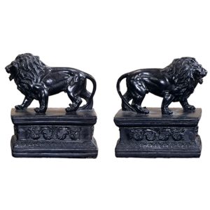 S2 12X3X6 Attenta Lion Bookends Resin 75719