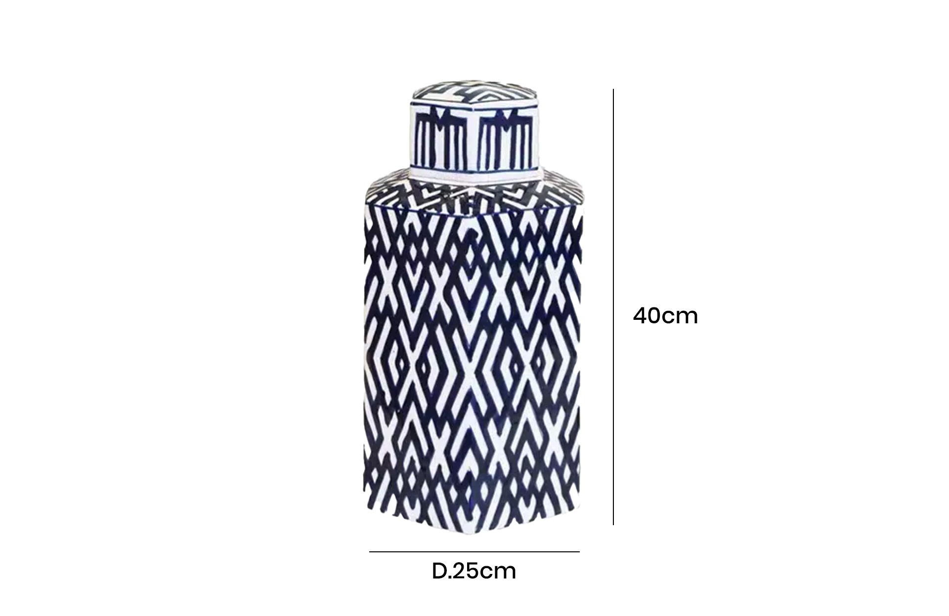 Home Decor Hexagon AV0596 Side View Size