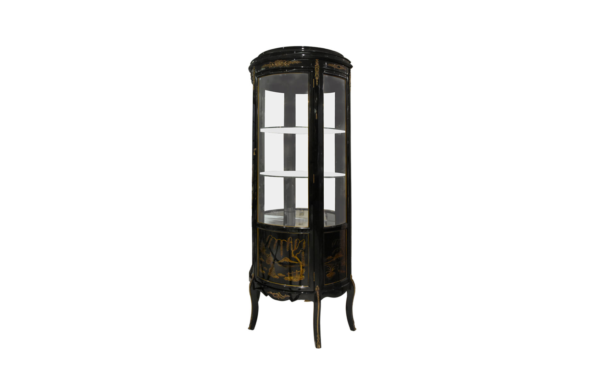 Home Decor Display Cabinet Chinoiserie Camille,with Lighting 34039LED Side View
