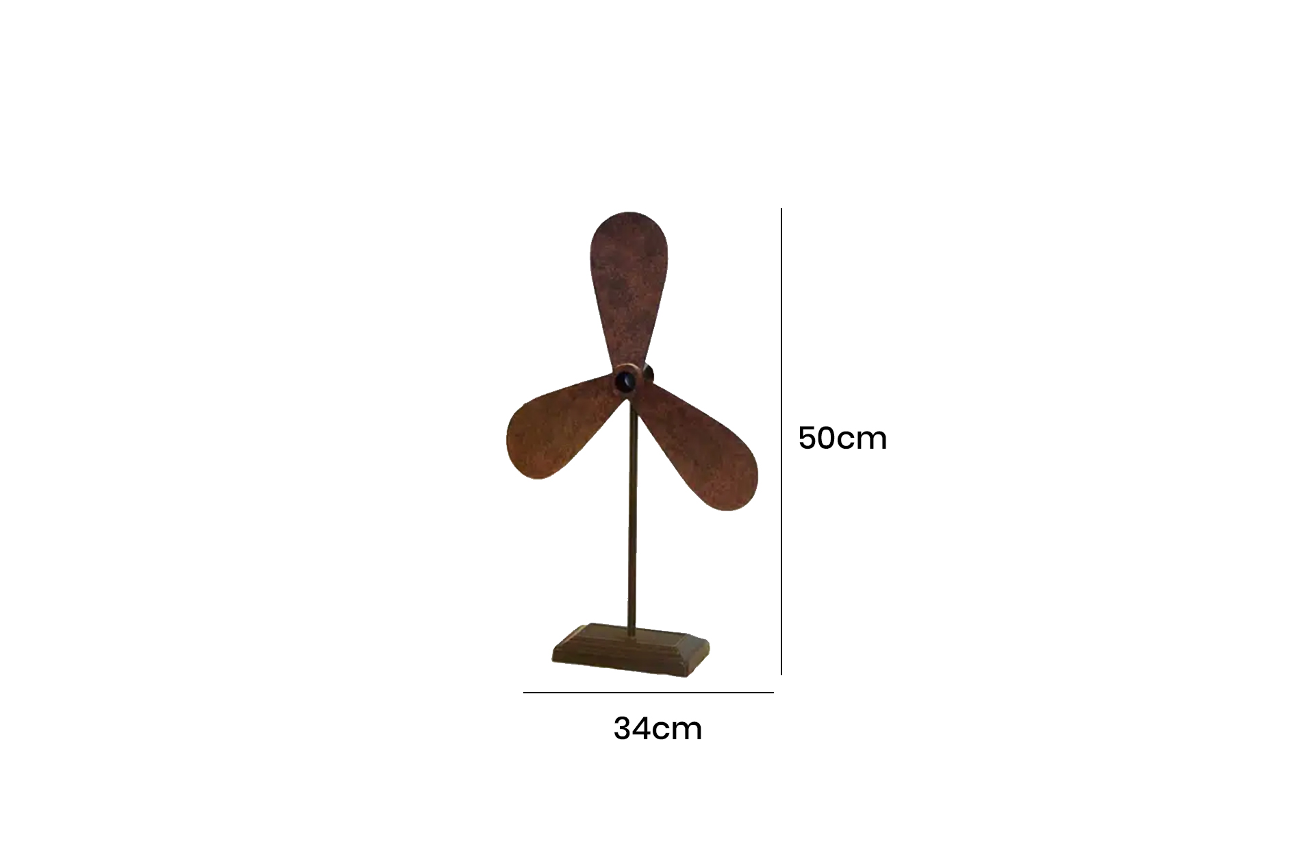 Home Decor Iron Table Decor AV44658 Side View Size