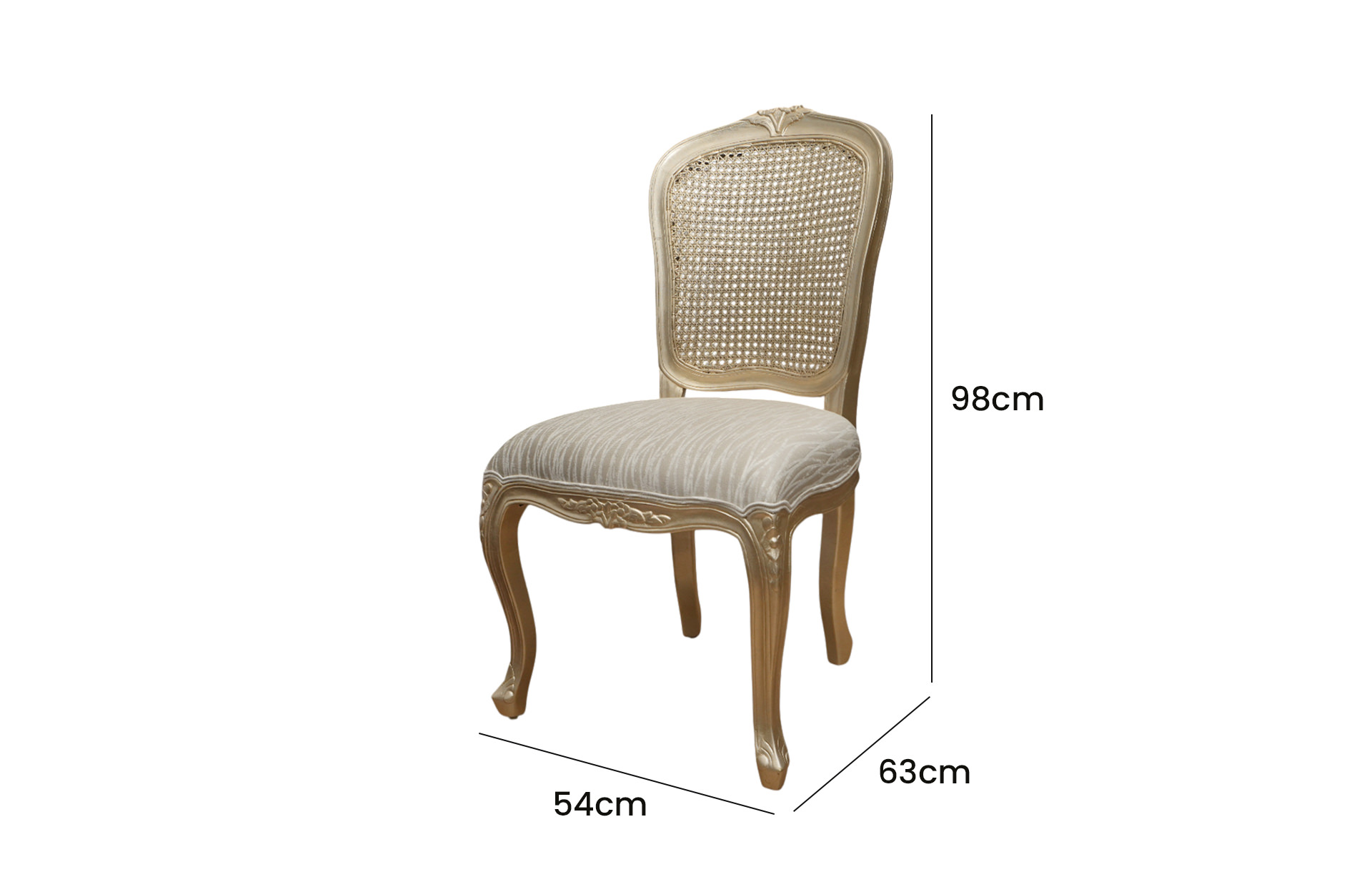 Home Decor Pauline Dining Chair AL Natural Side View Size