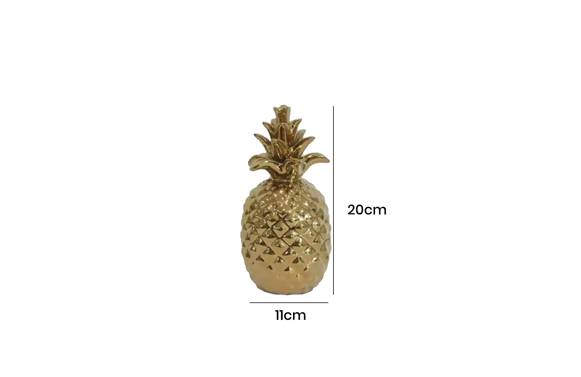 Home Decor Pineapple Accent 1747-Gold Front View Size