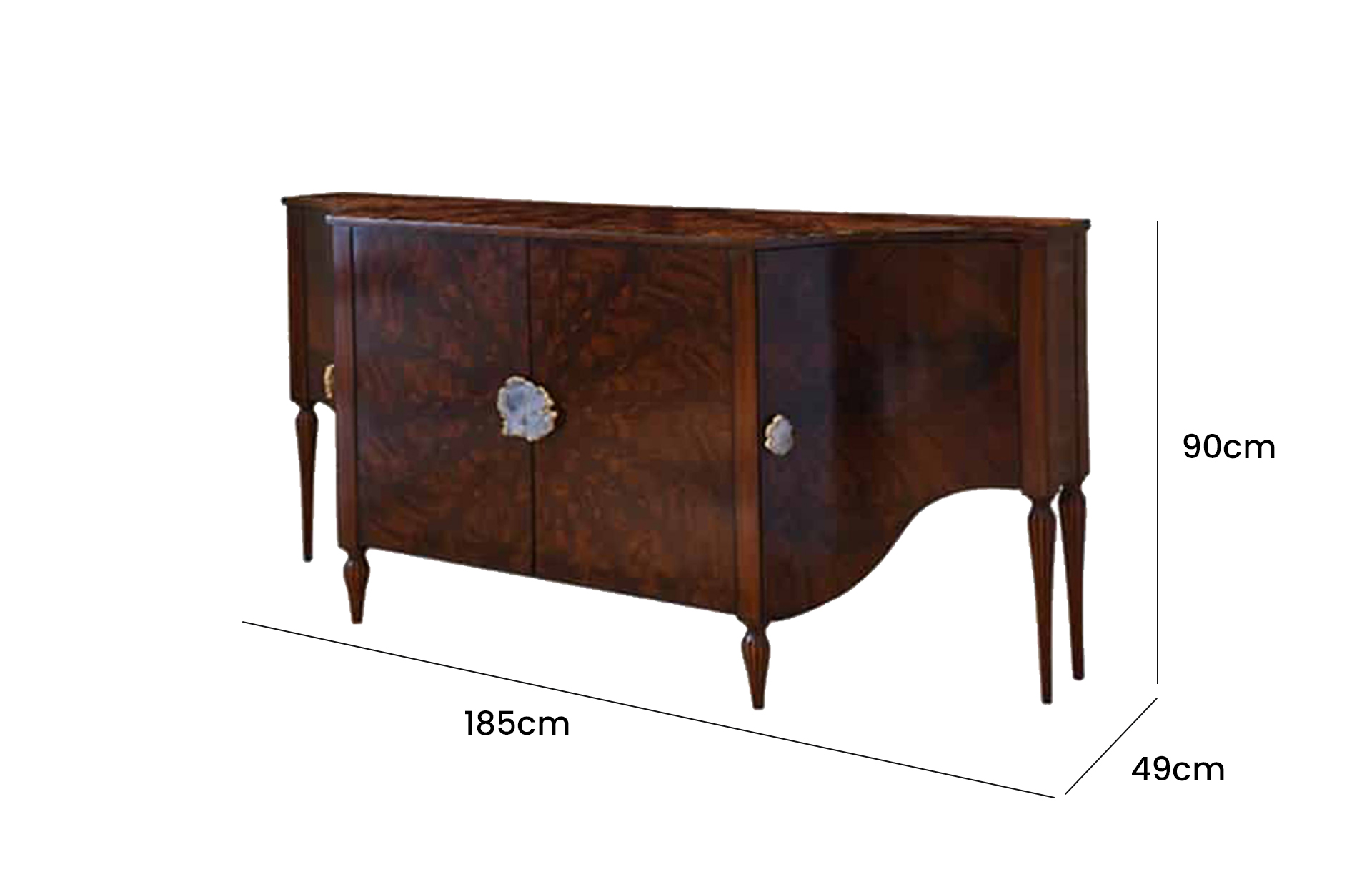 Home Decor Sideboard Milano 34566 Side View Size