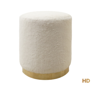 Home Decor Mane Stool 2308 Ivory Front View