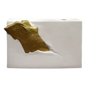 Home Decor Vase & Ceramic Jars White&golden ceramic vase-A FA-D2061A Front View