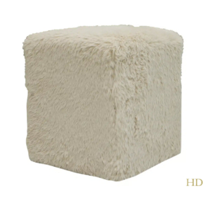 Home Decor Ottoman & Pouf Fleece Stool Yak Sand Side View