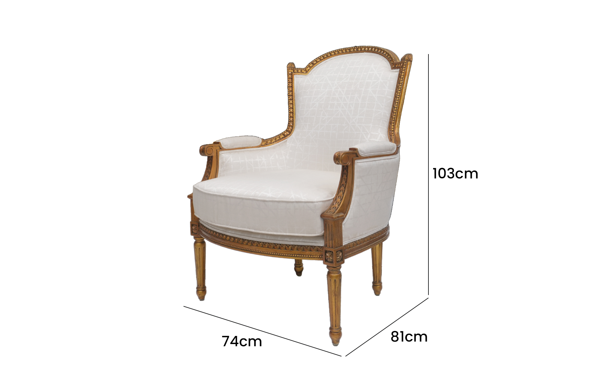 Home Decor Previya Chair GG 10039 Side View Size