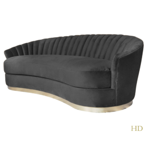 Home Decor Sofa Damascus 3S Charcoal Side View