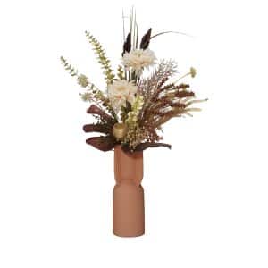 Home Decor Flower Arrangement No-8 Trracotta Vase Modern Natural Colours 24 Front View