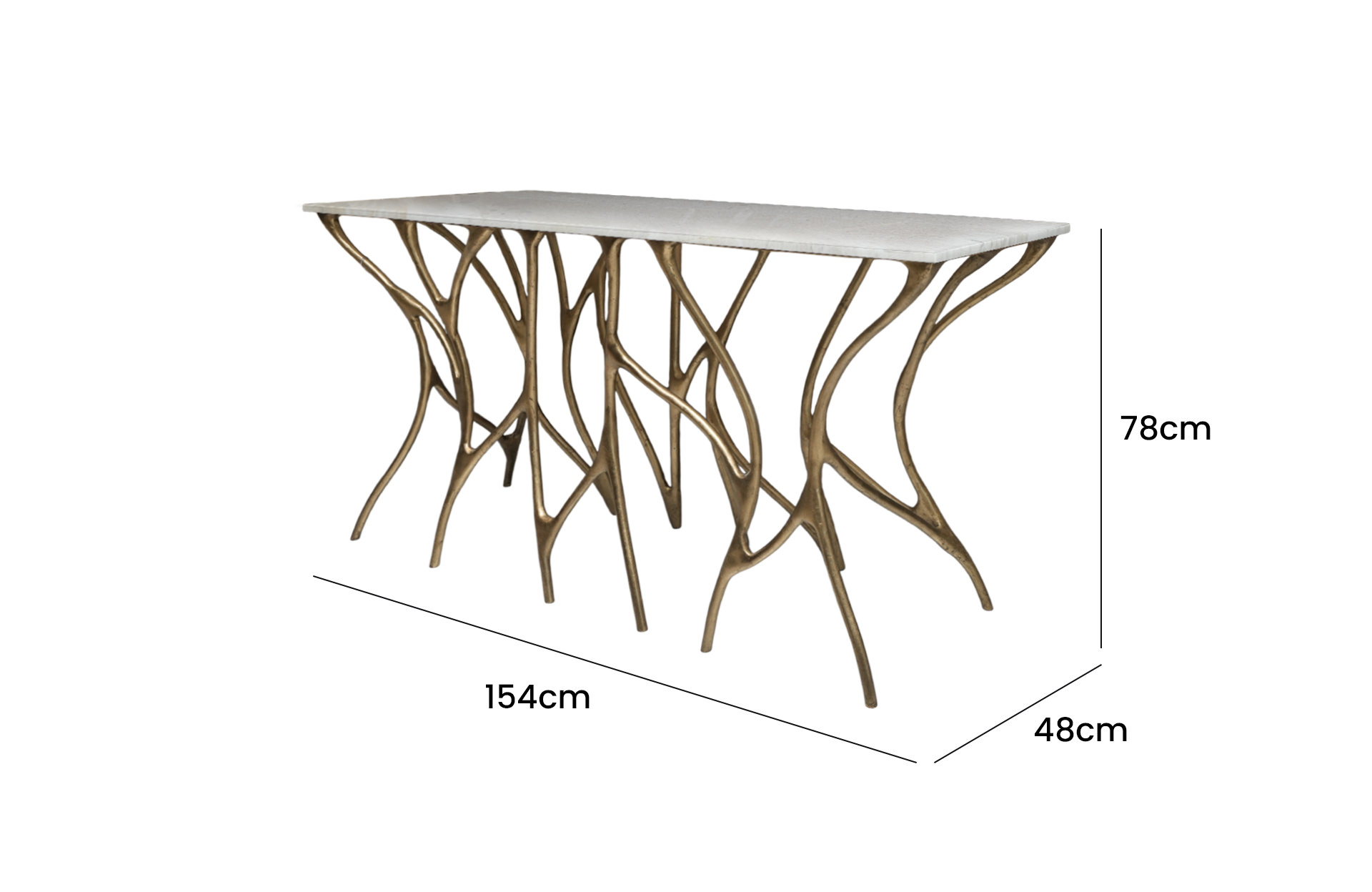 Home Decor Lulu Console Side View Size