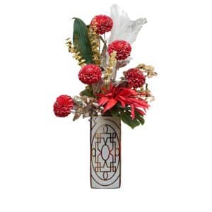 Home Decor Flower Arrangement No-86 Imlek Pussy Willow Pot HD Front View