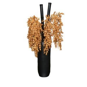 Home Decor Flower Arrangement No-98 Tall Black Vase HD Bamboo Wheat 24 Front View