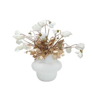 Home Decor Flower Arrangement No-11 Modern White Vase Glod Cyclames 24 Front View