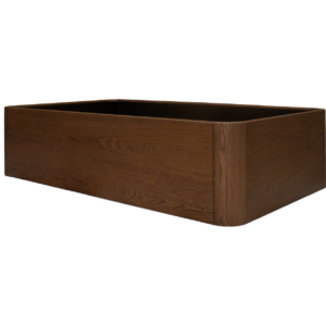 Home Decor Berg Rectangular Coffee Table with Glass Top Side View