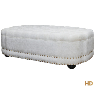 Home Decor Dorothy Ottoman M 05 Ivory Side View