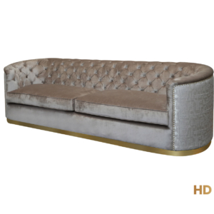 Home Decor Ursula Sofa SV 831 Otter FT13-JPO (with Stainless Gold) Side View