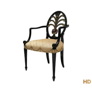 Home Decor Arm Chair Hepple White Oval Back Side View
