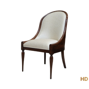 Stylish Milano Armchair featuring a sleek, modern design with plush, comfortable upholstery and elegant wooden legs, perfect as a sophisticated accent chair for a contemporary living room.