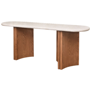 Home Decor Casena Console Table Cream Marble Side View