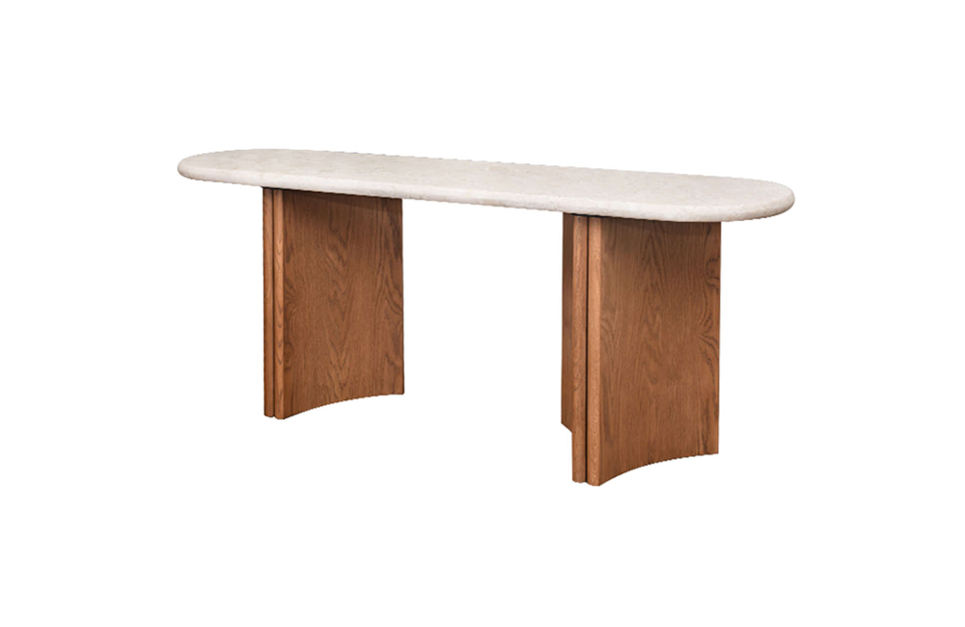 Home Decor Casena Console Table Cream Marble Side View