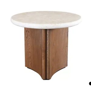 Casena End Table Cream Marble