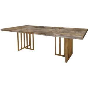 Home Decor Dining Table PW Laminated Table With Brass Line SPFP.J.2/24 Side View