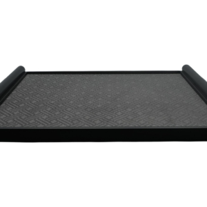 Home Decor Bowls & Trays Scroll Leather Tray-Black FC-W24009BD Front View