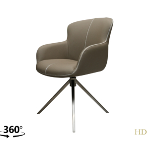 Home Decor Brooks Swivel Leather Dining Armchair Side View
