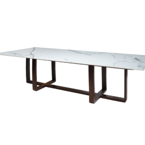 Home Decor Calacatta Classico Faux Marble Dining Table Side View