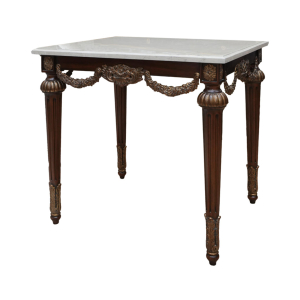 Home Decor Side Table Alimos, Marble Top 34927 Side View