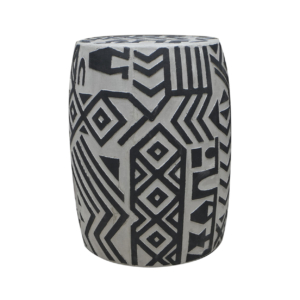 Home Decor Black Primitif Stool Front View