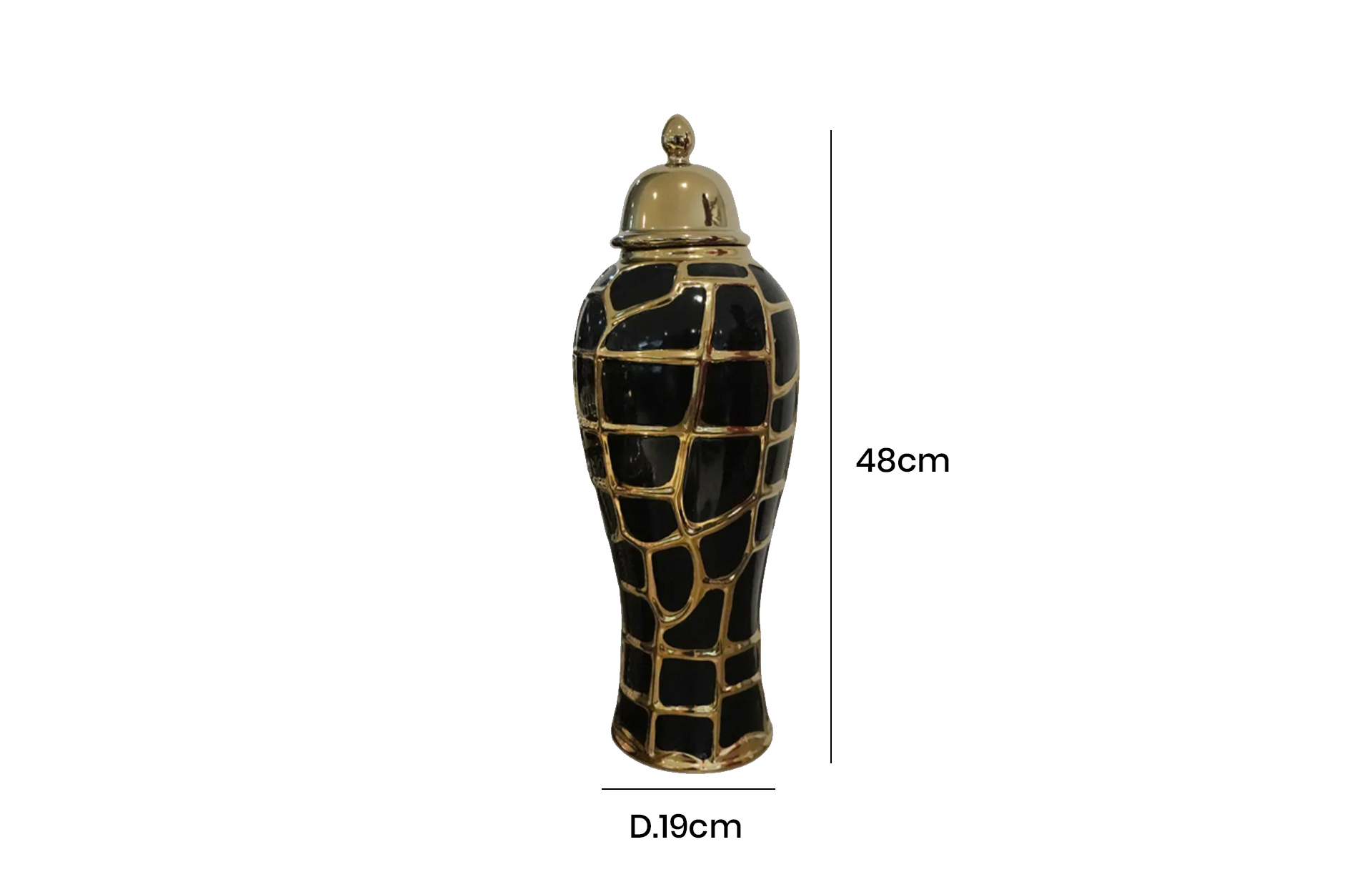 Home Decor Ceramic Decorate Jar V Design 1 Front View Size