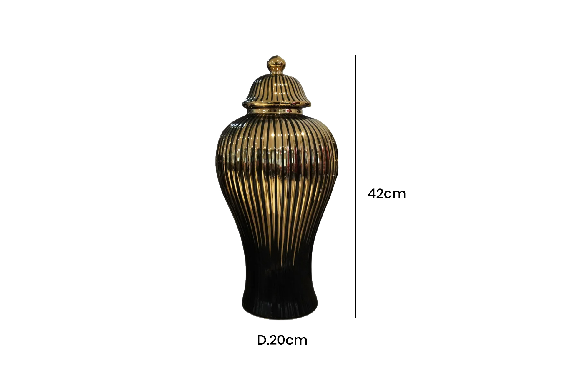 Home Decor Ceramic Decorate Jar V Design 11L Front View Size