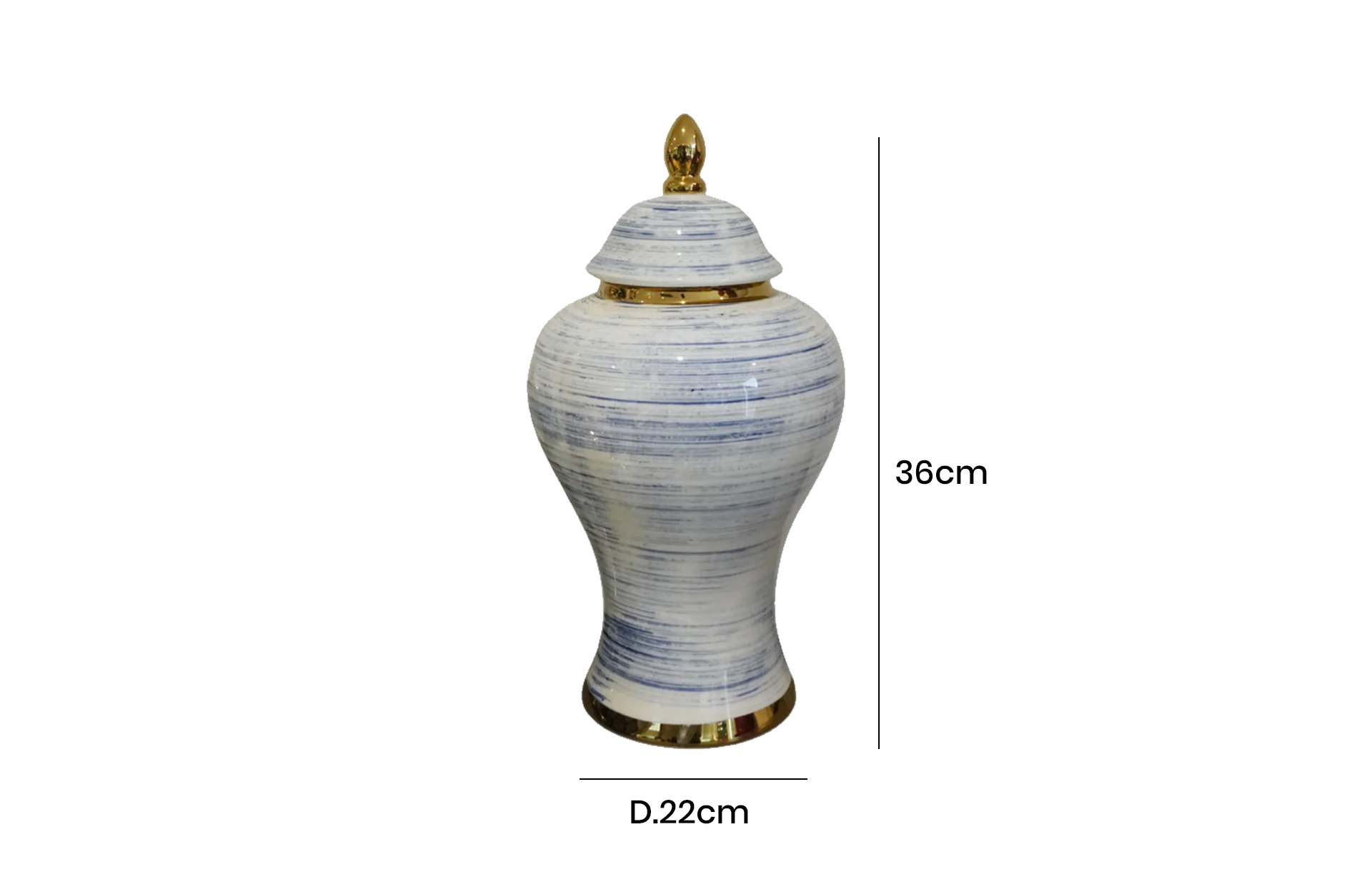 Home Decor Ceramic Decorate Jar V Design 12 Front View Size