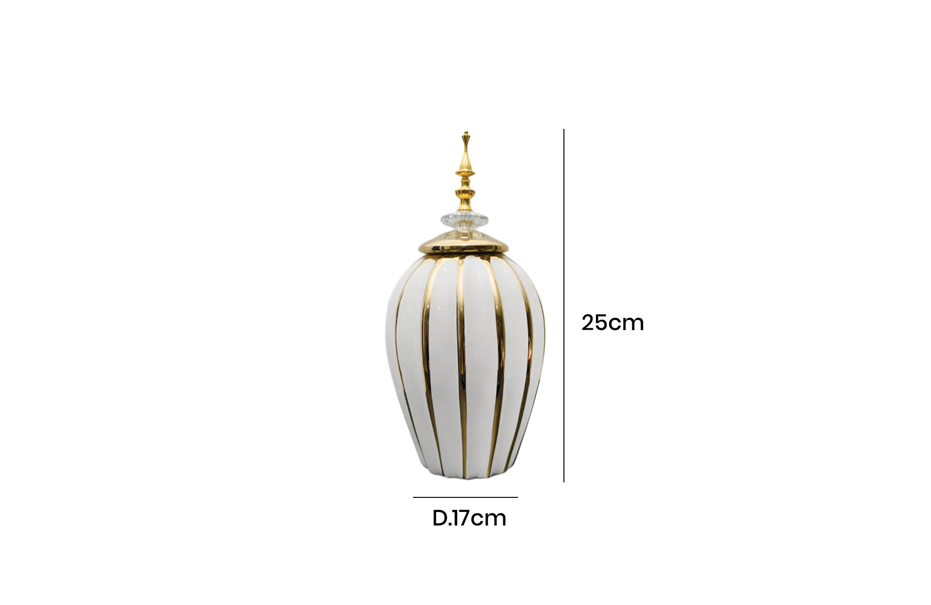 Home Decor Ceramic Decorate Jar V Design 14 Front View Size