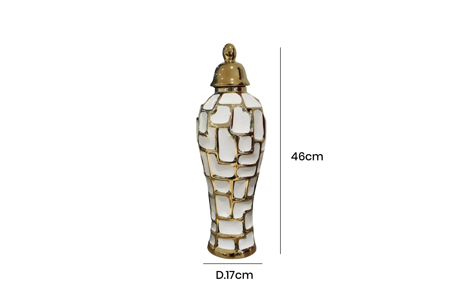 Home Decor Ceramic Decorate Jar V Design 2 Front View Size